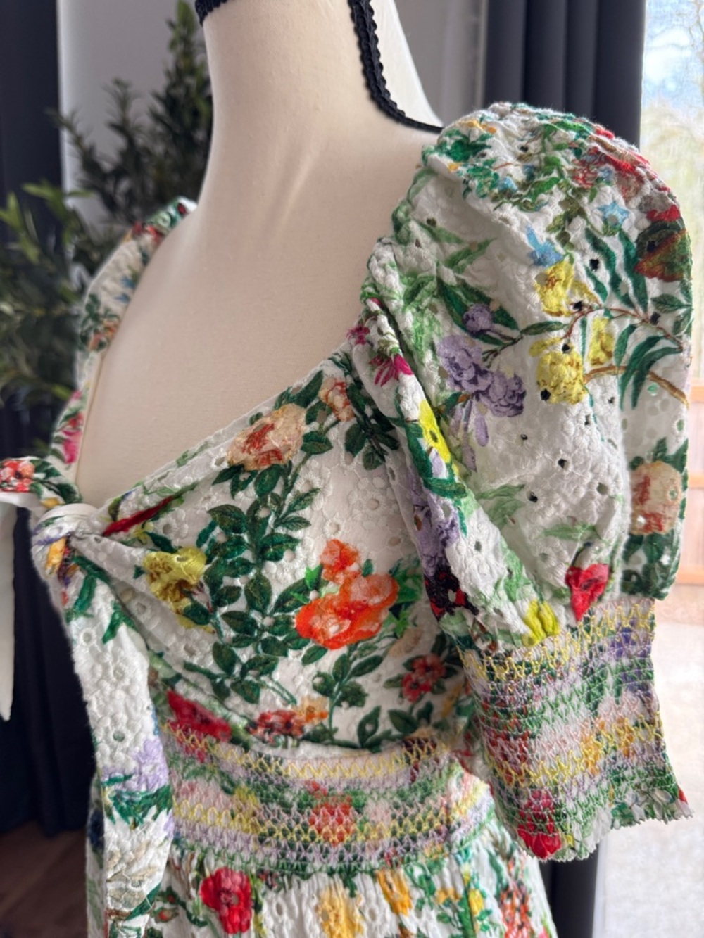 Alice & Olivia tropical eyelet dress